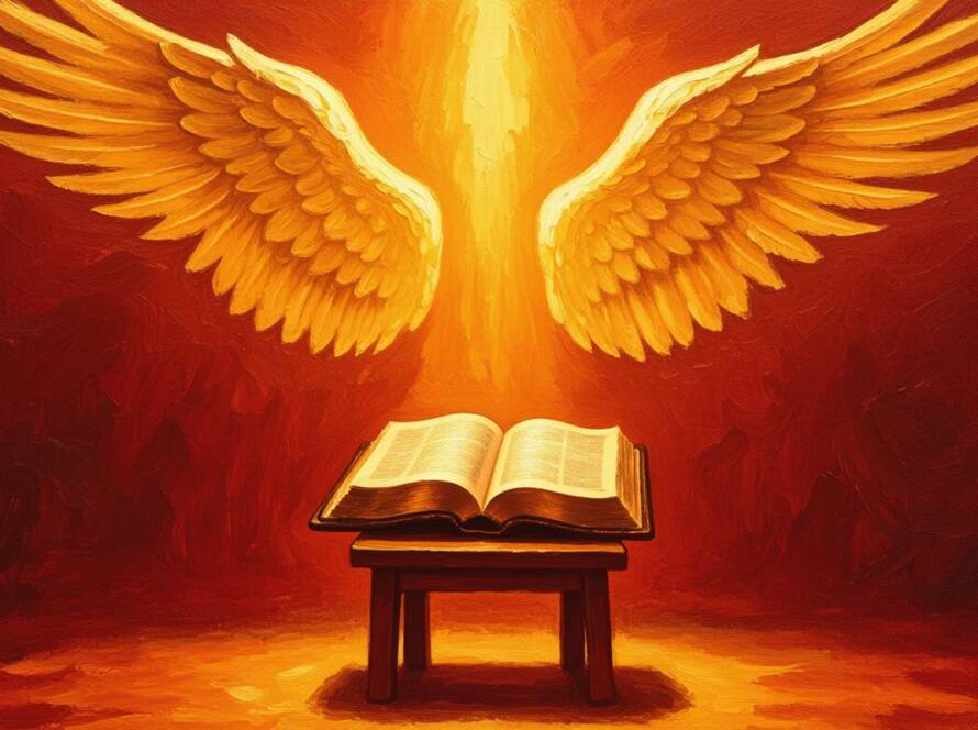 Painted illustration of a quiet sheltered place of prayer under wings of light for My Dwelling Place 3 Changes Me